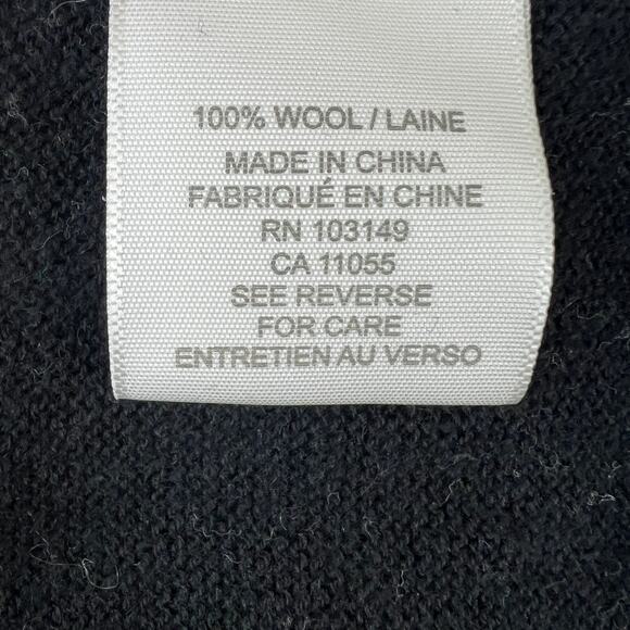 SI-IAE Beige Black Wool Cardigan Sweater Button-Down Long Sleeves Size S Small - Picture 7 of 8